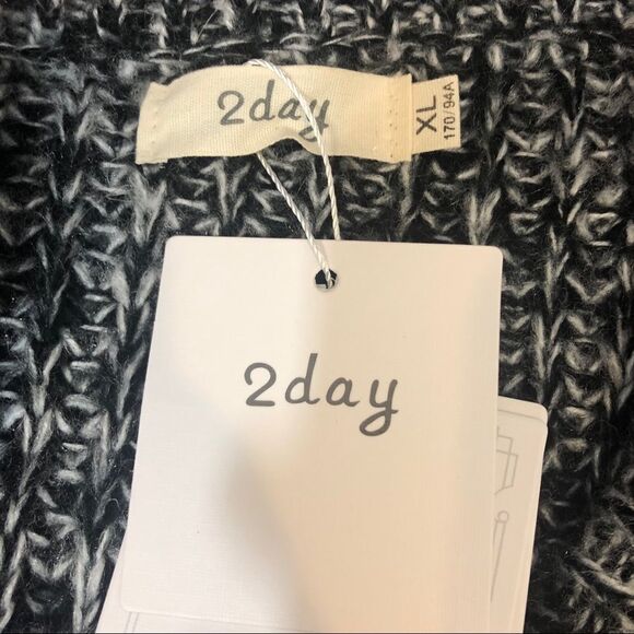 NWT 2 Day XL Cotton Black and Grey‎ Chunky Sweater - Picture 8 of 8